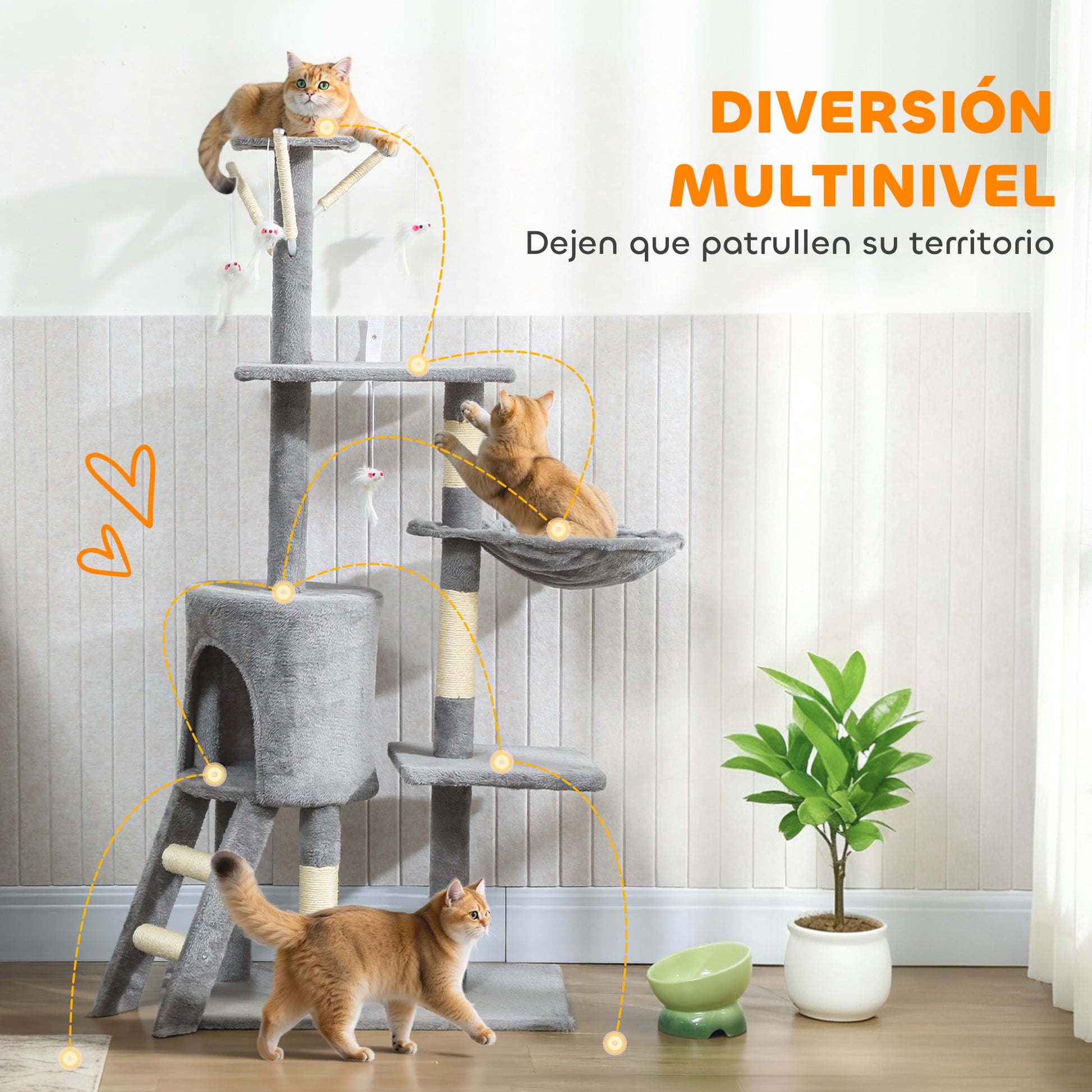 Pawhut Árbol Rascador Para Gatos Grande_3