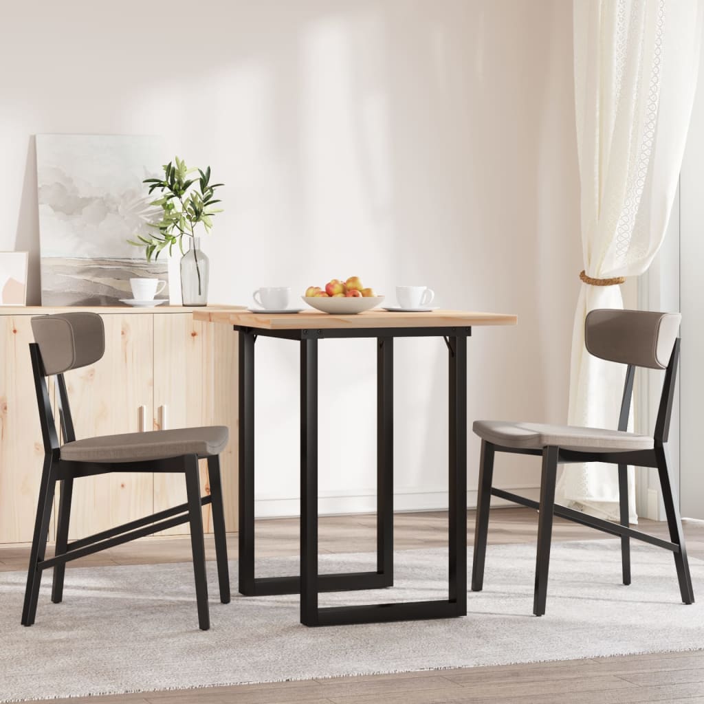 Mesa De Comedor Marco O Madera Maciza Pino Y Acero 60x60x75,5cm_1
