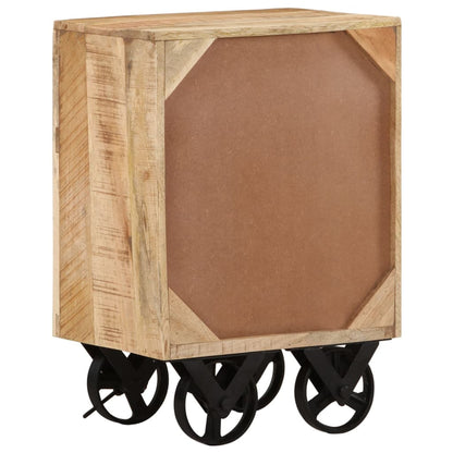 Mesita De Noche De Madera Maciza De Mango 40x30x57 Cm_2
