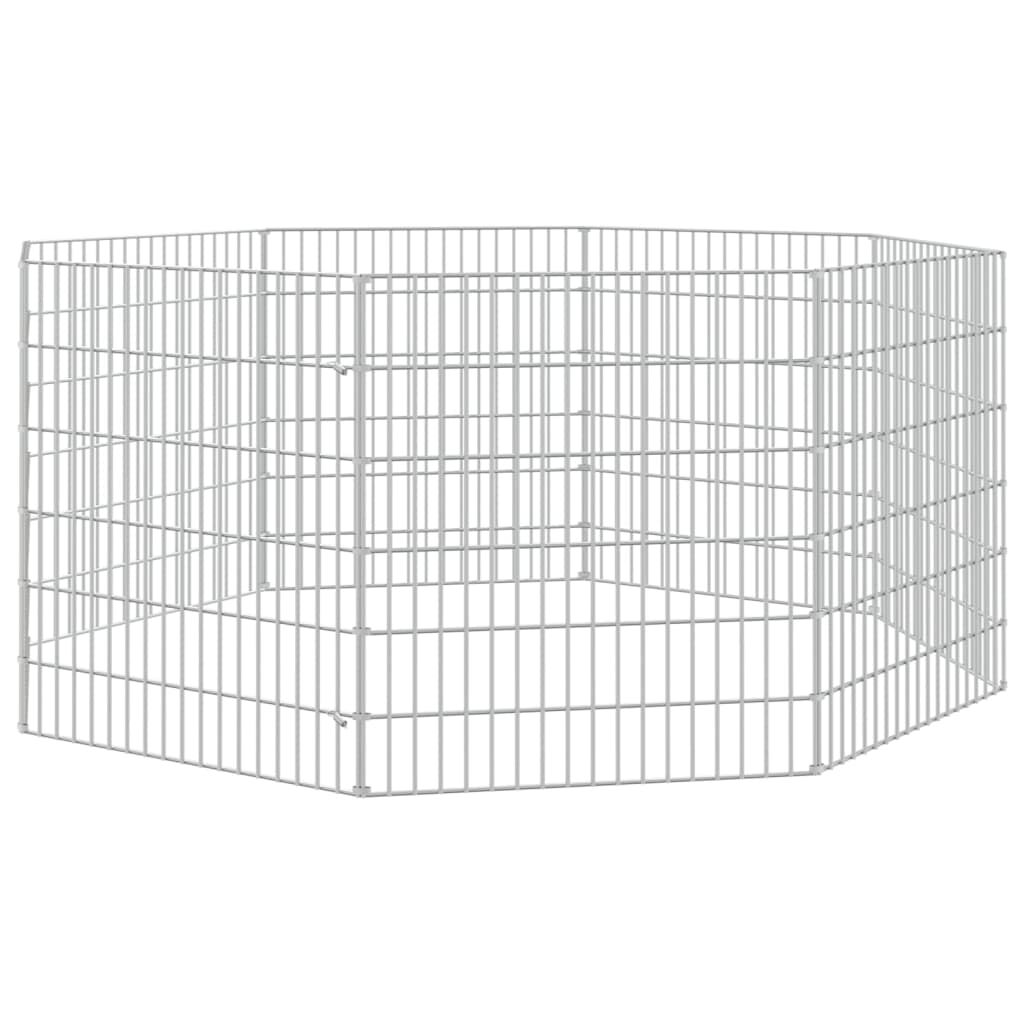 Vidaxl Recinto Animales Corral 8 Paneles Hierro Galvanizado 54x60 Cm_0