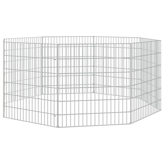 Vidaxl Recinto Animales Corral 8 Paneles Hierro Galvanizado 54x60 Cm_0