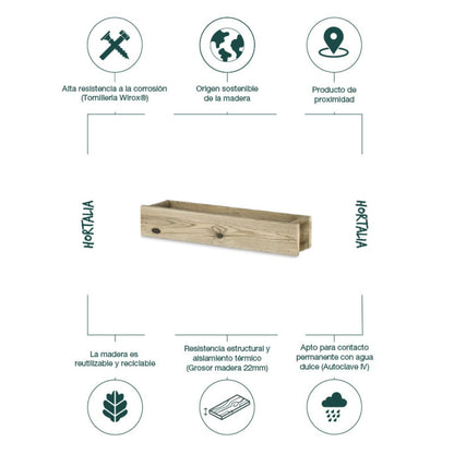 Jardinera Stand Line Hortalia 70 x 16.4 x 12 cm