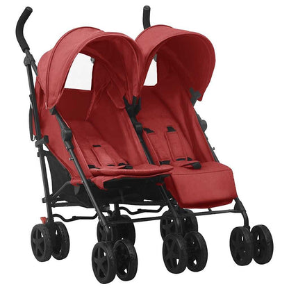 Vidaxl Carrito Para Gemelos De Acero Rojo_4
