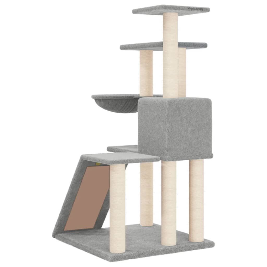Vidaxl Rascador Para Gatos Con Postes De Sisal Gris Claro 94 Cm_4