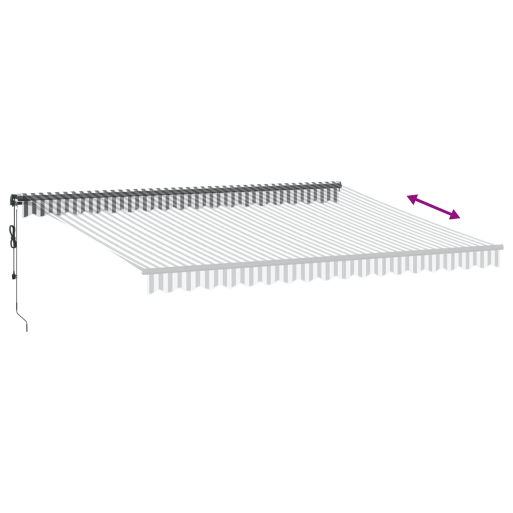 Toldo Retráctil Automático Gris Antracita Y Blanco 450x350 Cm_4