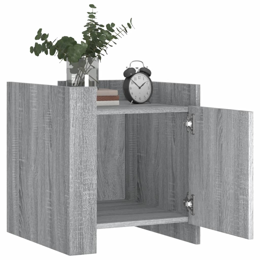 Mesita De Noche Madera De Ingeniería Gris Sonoma 45x50x50 Cm_1