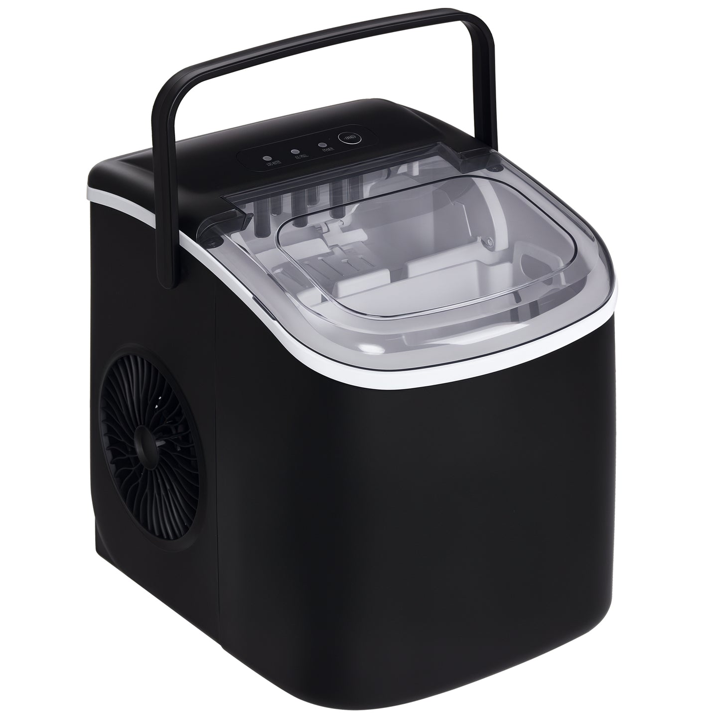 Homcom Máquina Para Hacer Hielo 12 Kg En 24 Horas 22,2x29,4x29 Cm Negro_0