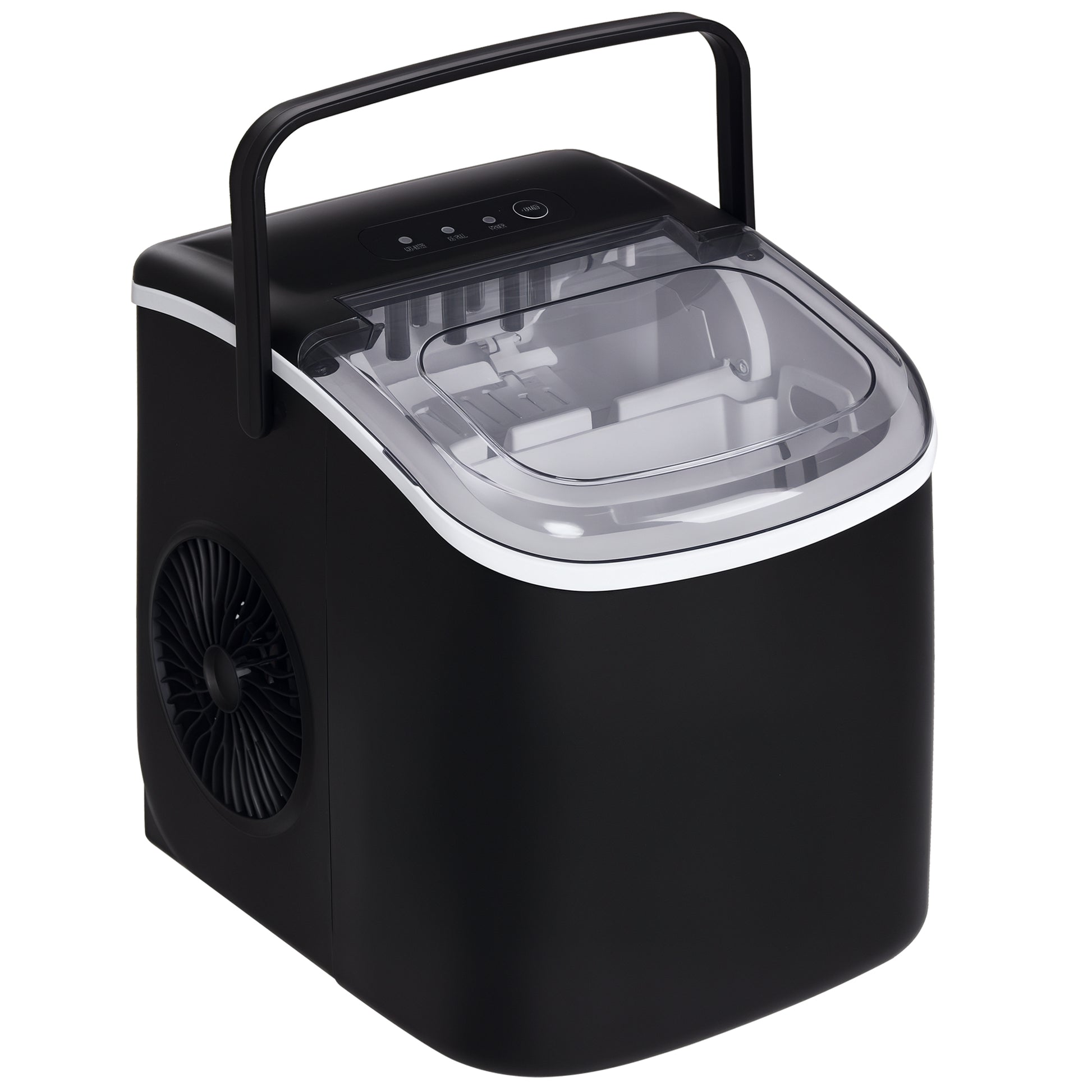 Homcom Máquina Para Hacer Hielo 12 Kg En 24 Horas 22,2x29,4x29 Cm Negro_0