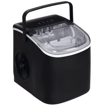 Homcom Máquina Para Hacer Hielo 12 Kg En 24 Horas 22,2x29,4x29 Cm Negro_0