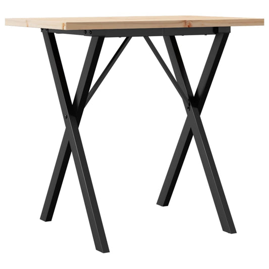 Mesa De Comedor Marco X Madera Maciza Pino Y Acero 80x50x75,5cm_0