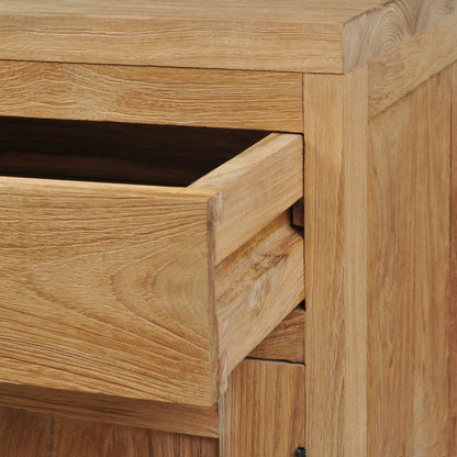 Mesita De Noche De Madera De Teca Maciza 40x30x50 Cm_3