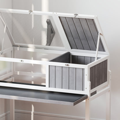 Pawhut Casa Para Tortugas De Madera Con Techo De Malla Y Soporte Para Lámpara_3