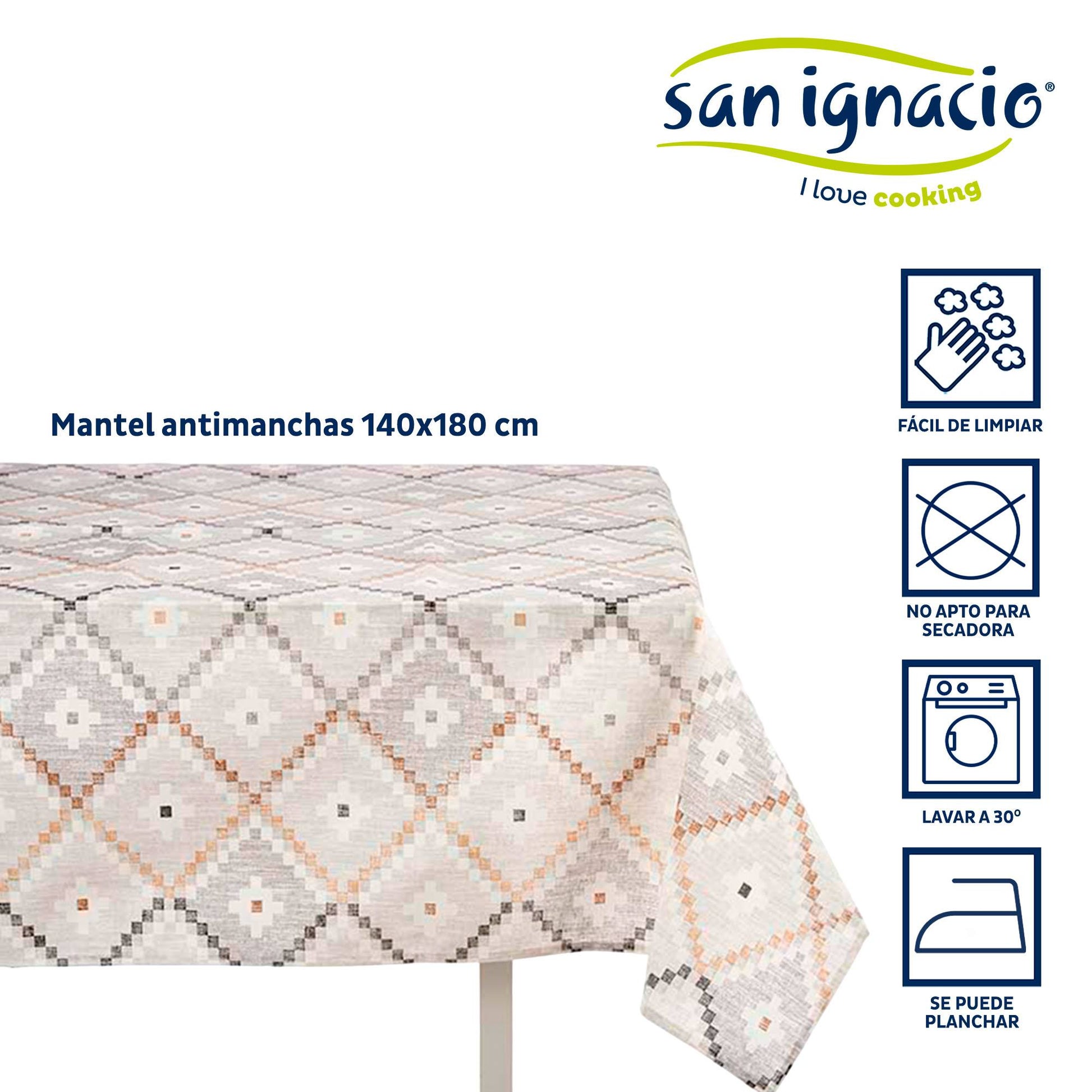 Mantel Loneta Antimanchas 140x180cm Romb Colección Kinvara