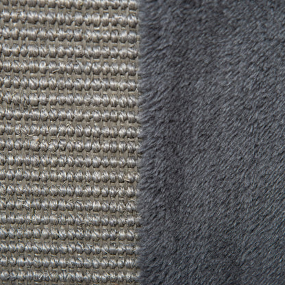 Pawhut Barril Rascador Para Gatos 2 Niveles Con Cuevas De Sisal 40x40x49cm Gris_3