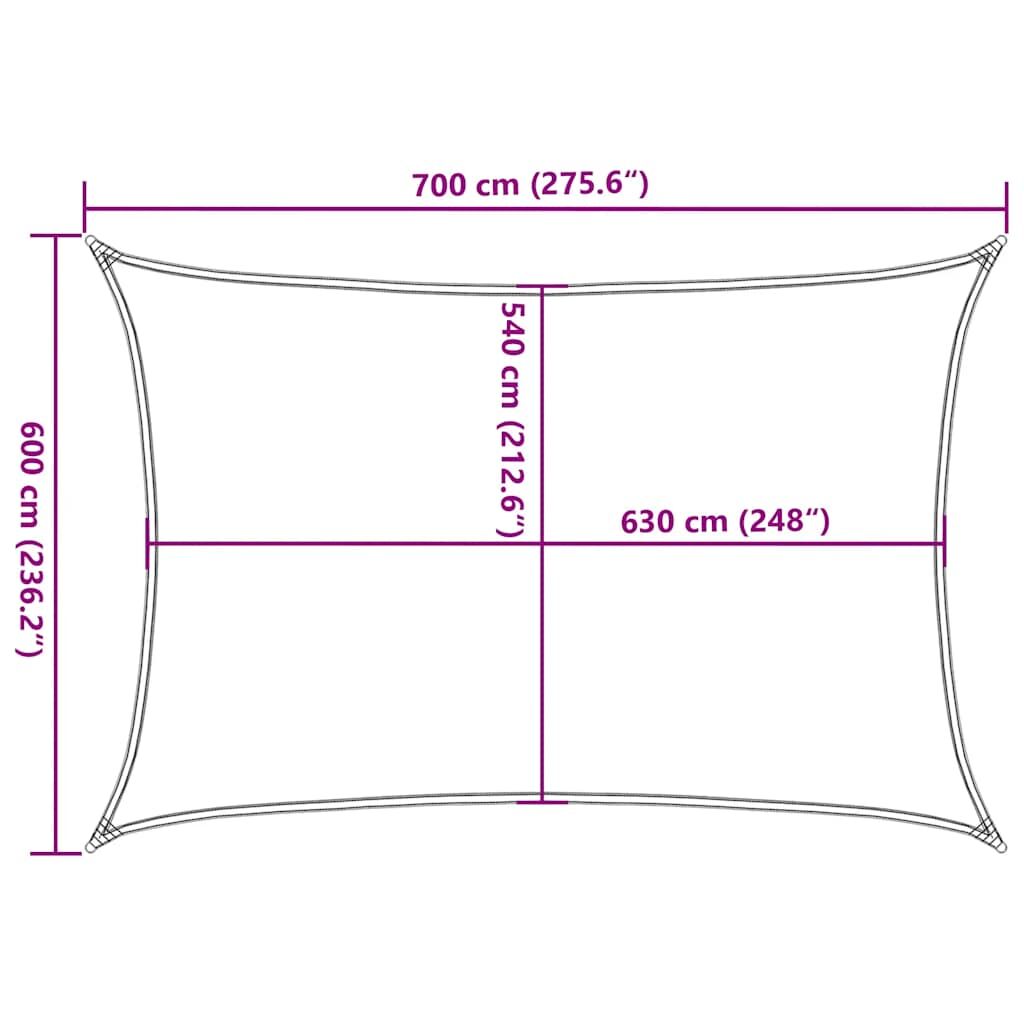 Vidaxl Toldo De Vela Hdpe Rojo 160 G/m² 6x7 M_2