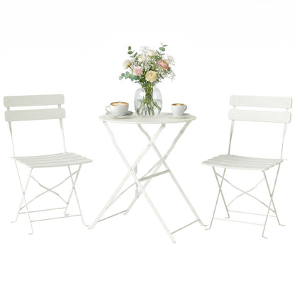 Outsunny Conjunto De Mesa Y Sillas De Terraza Exterior Plegable 3 Piezas_0