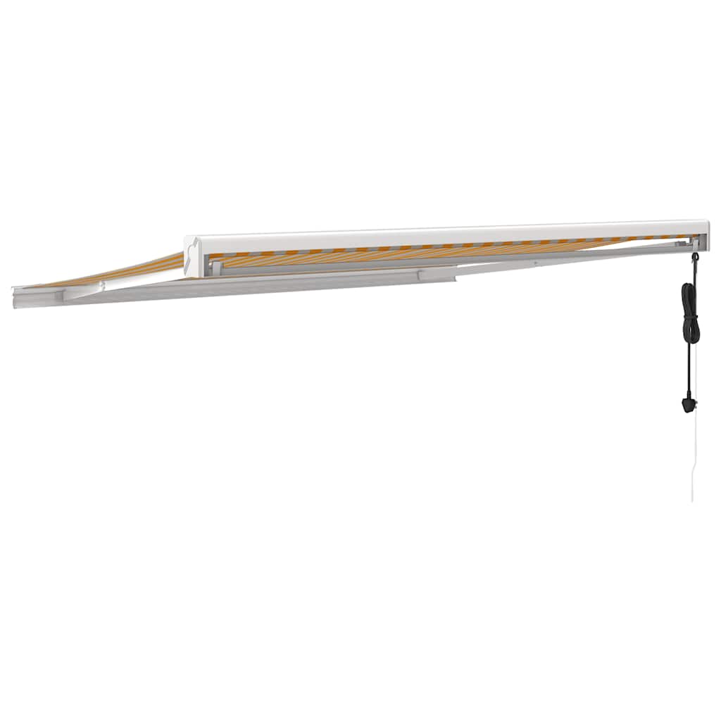 Toldo Retráctil Aluminio Y Tela Blanco Y Amarillo 3x2,5 M_3
