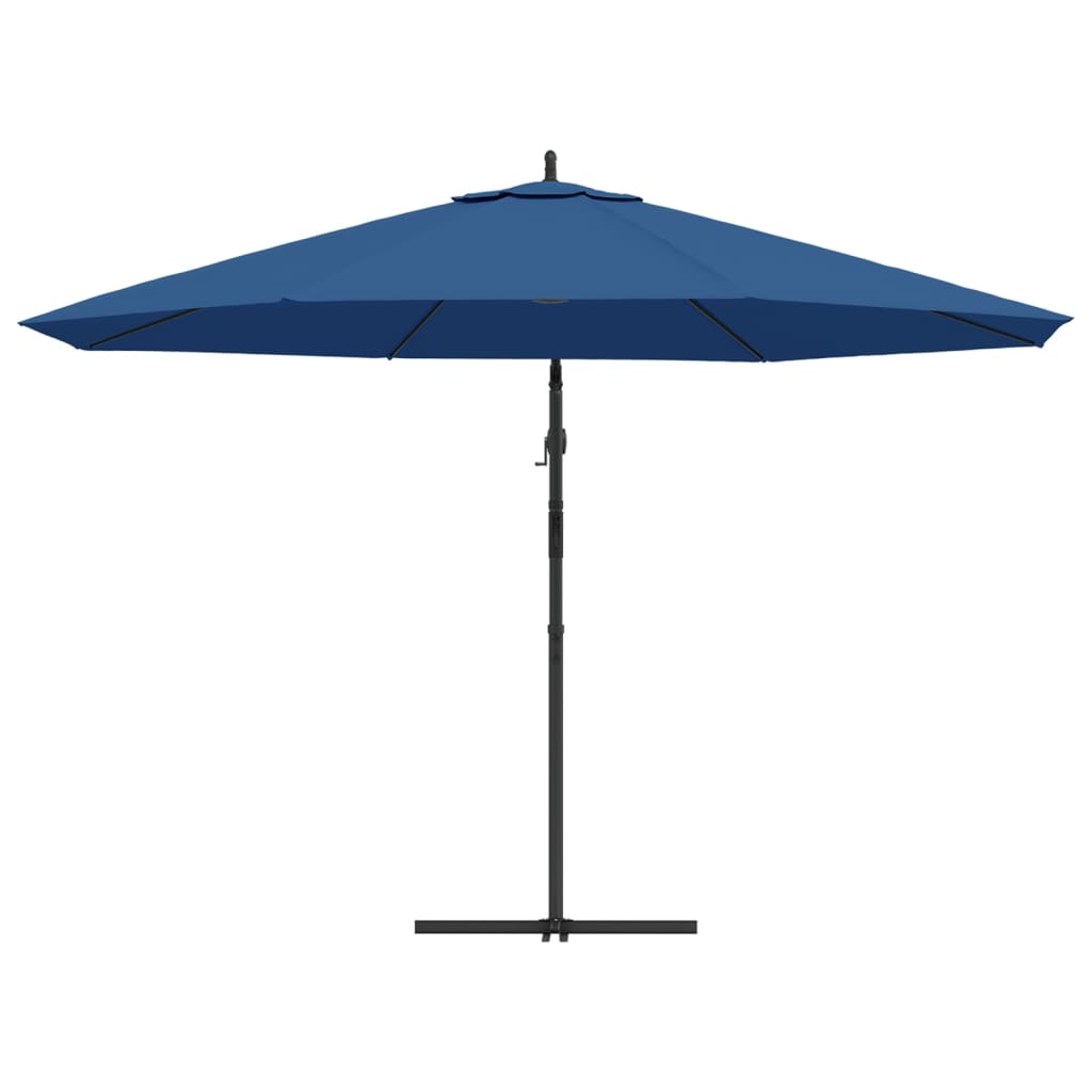 Sombrilla Voladiza Con Poste De Aluminio Azul 350 Cm_2