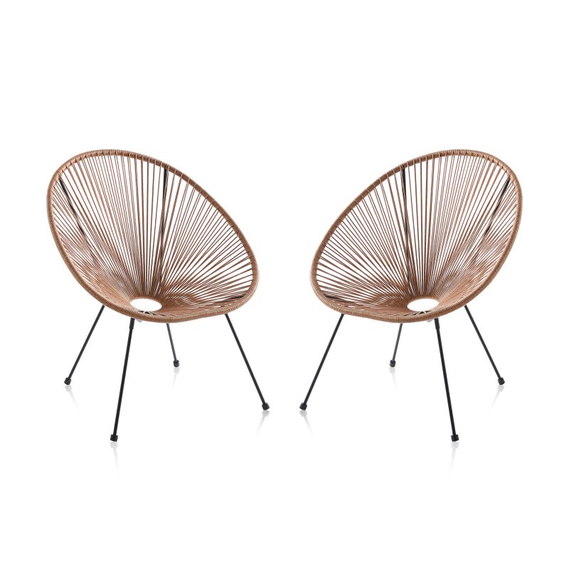 Pack 2 Sillones Jone Metal, Marrón, 80 X 85 X 71_1