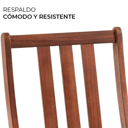 Yoevu- Set De 2 Sillas Plegables De Madera De Acacia - Sillas De Exterior Duraderas Y Compactas, Ideales Para Jardines, Terrazas, 36x54,5x87cm_4