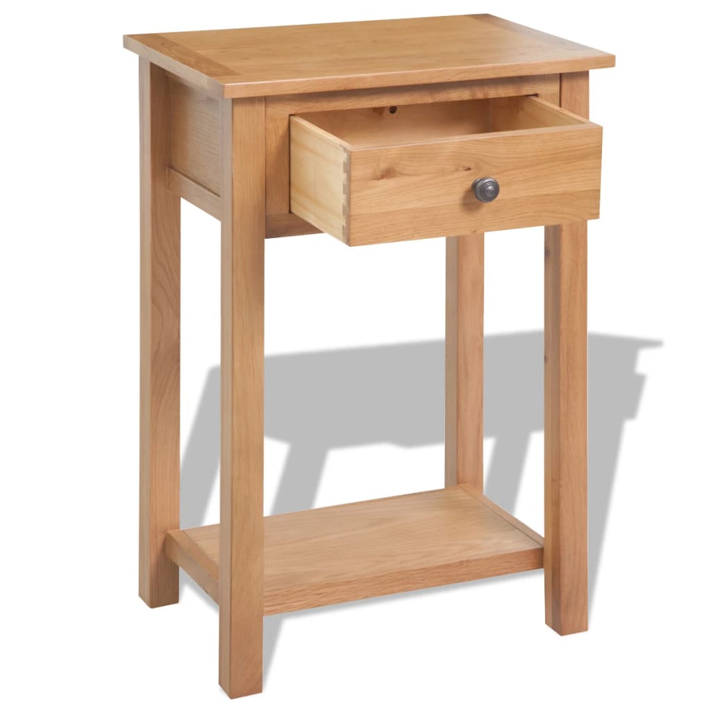Mesa Consola De Madera De Roble Maciza 50x32x75 Cm_2