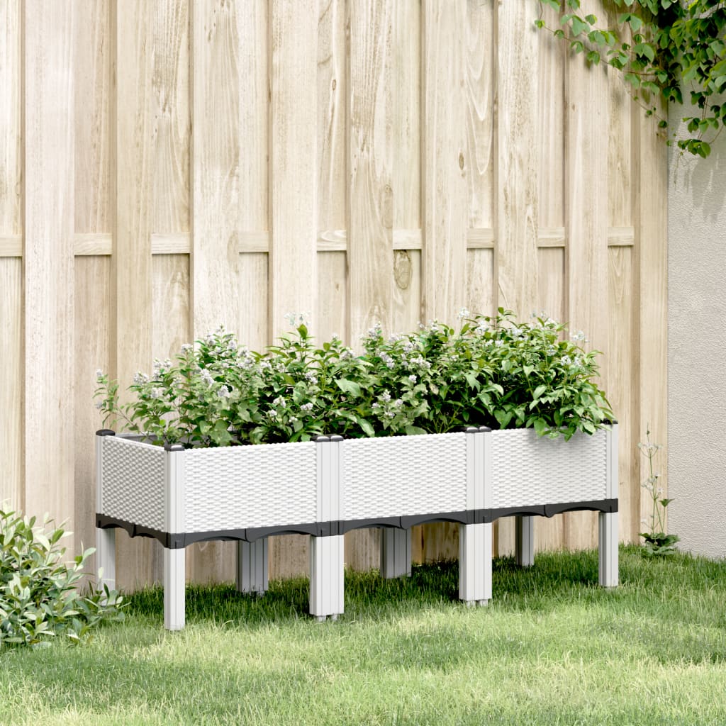 Jardinera Con Patas Pp Blanco 120x40x42 Cm_1