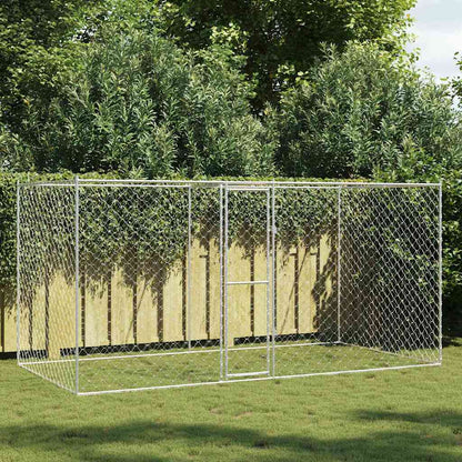 Jaula Para Perro Plateado 400 X 200 X 200 Cm Acero Galvanizado_1