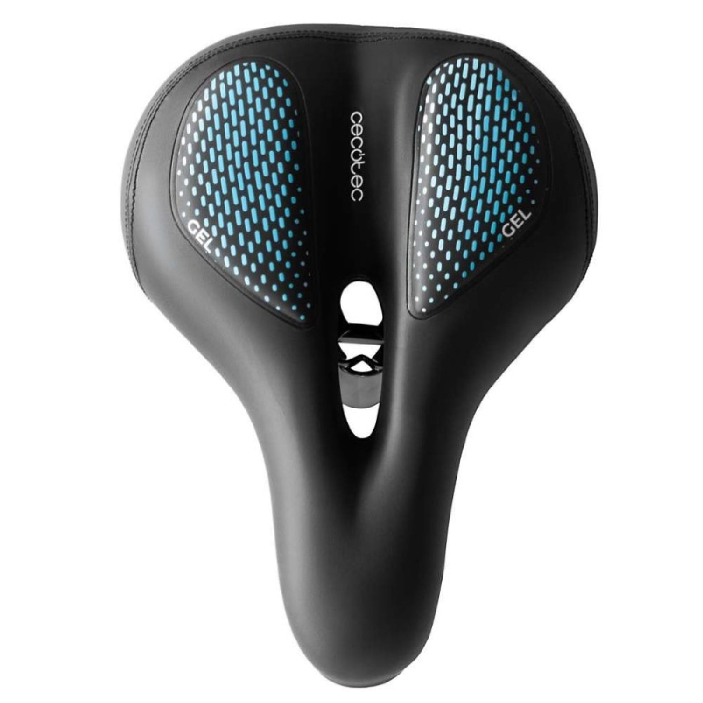 Cecotec Sillín Bicicleta Cómodo De Gel Con Amortiguadores Drumfit Sitbike Gel. Compatible Las Tijas De Sillín Con Riel D_1