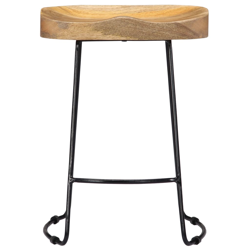 Taburetes De Cocina Gavin 2 Unidades Madera Maciza De Mango_1
