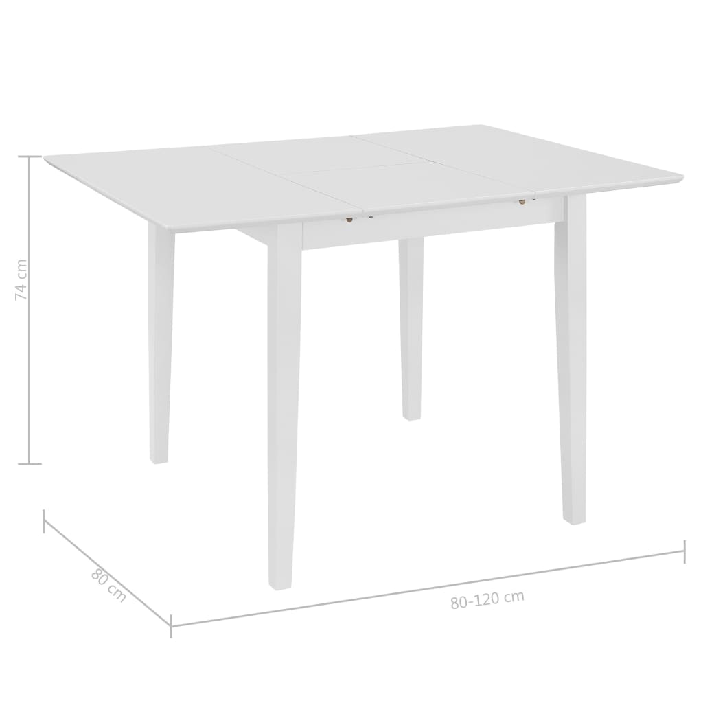 Mesa De Comedor Extensible Mdf Blanca (80-120)x80x74 Cm_4