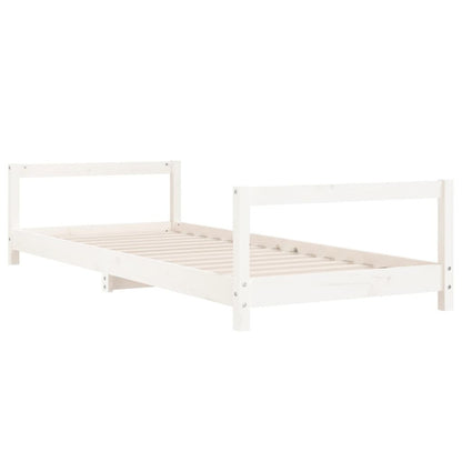 Vidaxl Estructura De Cama Para Niños Madera De Pino Blanco 90x190 Cm_5