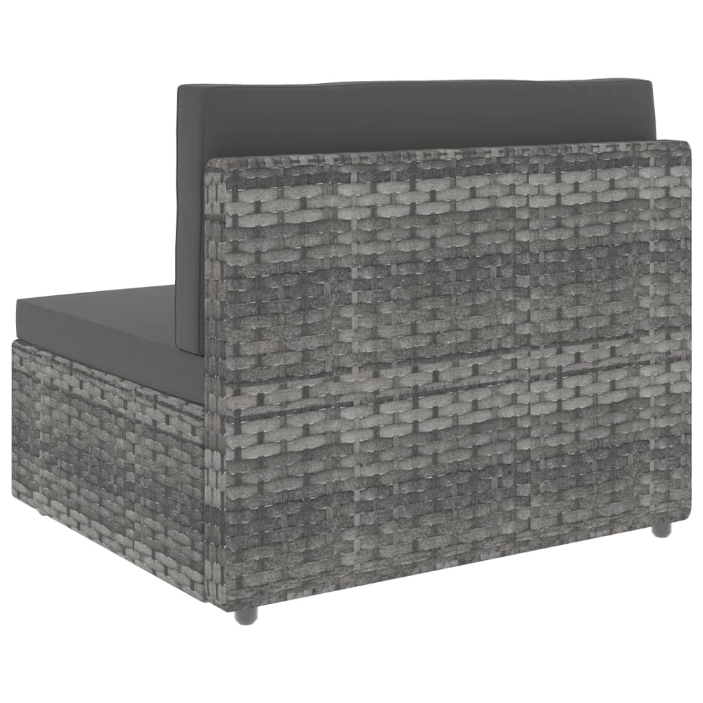 Juego De Muebles De Jardín 8 Piezas Ratán Sintético Gris / Vetonek_2