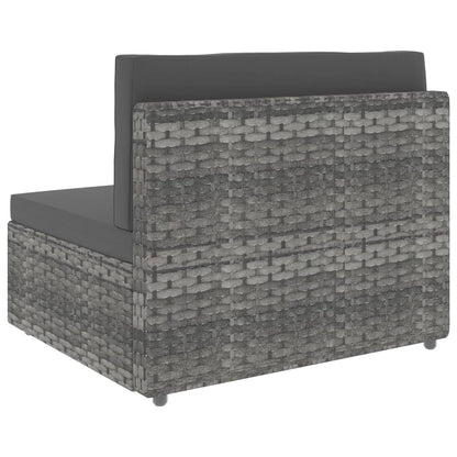 Juego De Muebles De Jardín 8 Piezas Ratán Sintético Gris / Vetonek_2