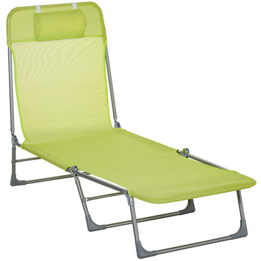 Outsunny Tumbona Plegable Y Reclinable Con Reposacabezas Y Respaldo Ajustable_0