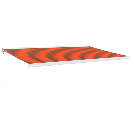 Vidaxl Toldo Retráctil Aluminio Y Tela Naranja Y Marrón 5x3 M_0