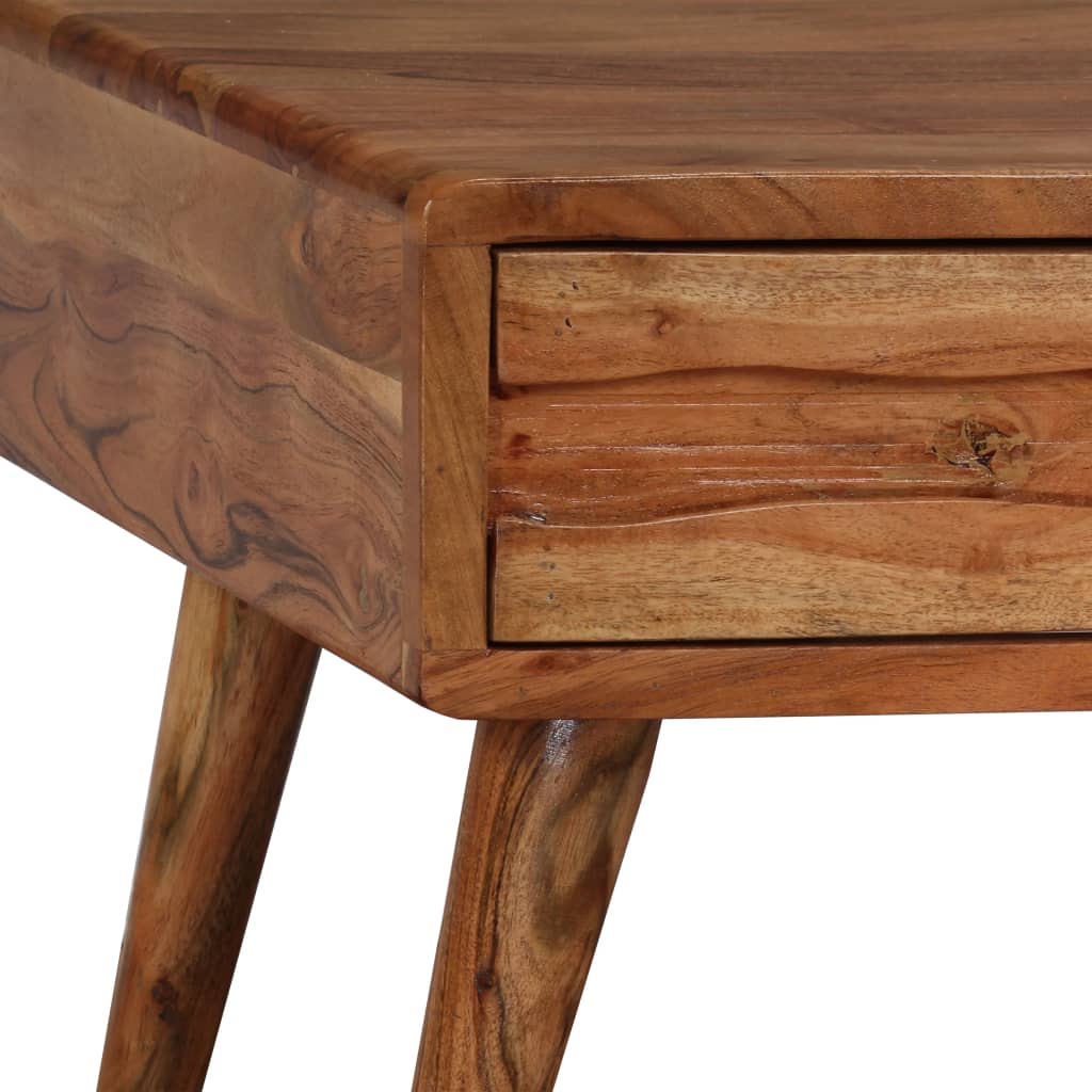 Mesa De Centro Con Cajón Tallado Madera Maciza 100x50x40 Cm_4
