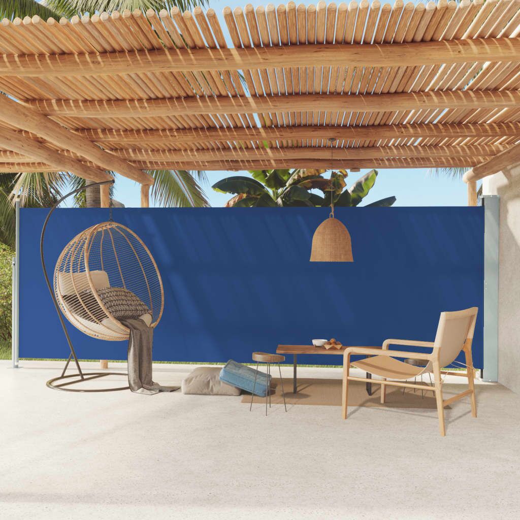Vidaxl Toldo Lateral Retráctil De Jardín Azul 180x600 Cm_1