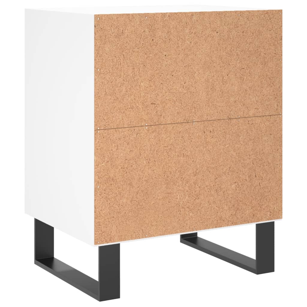 Mesita De Noche Madera De Ingeniería Blancp 40x30x50 Cm_4