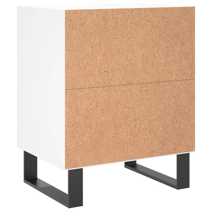 Mesita De Noche Madera De Ingeniería Blancp 40x30x50 Cm_4