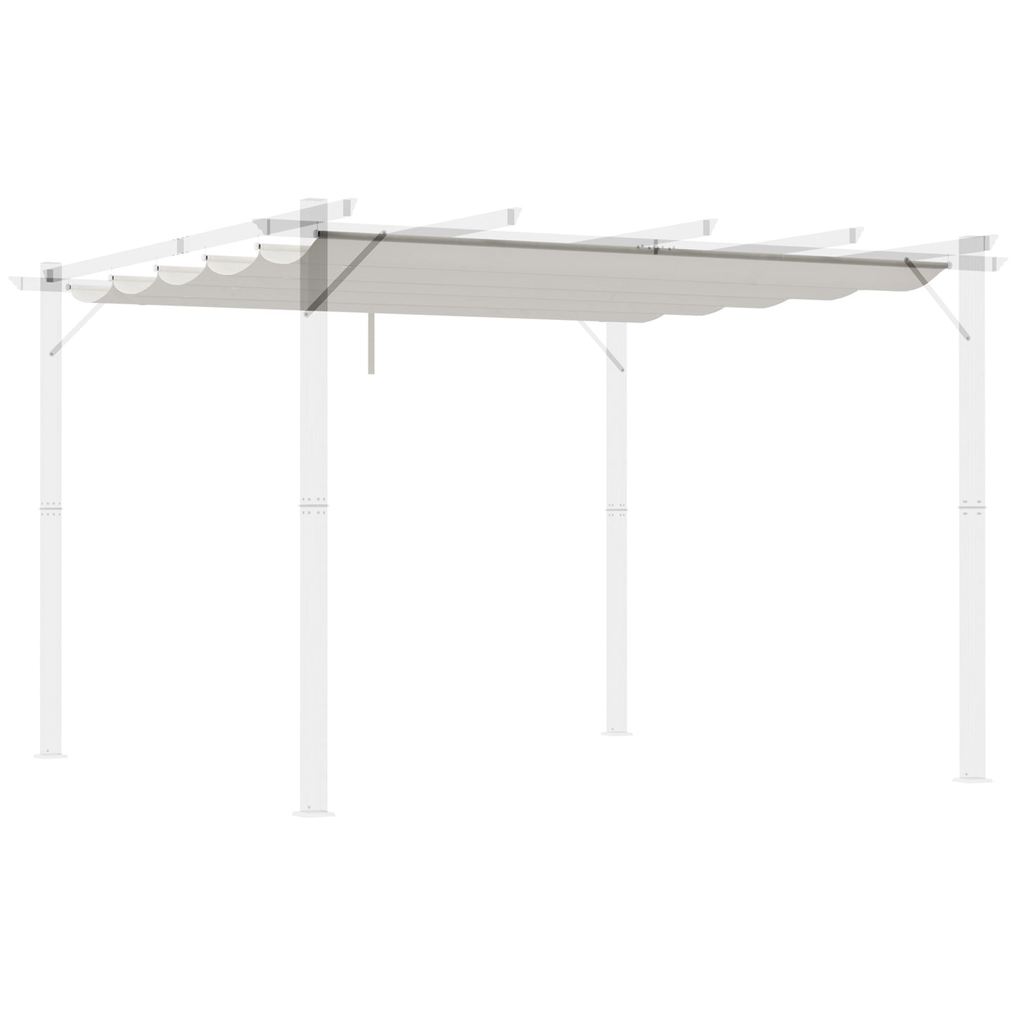 Outsunny Cubierta Para Pérgola Retráctil 2,5x2,55m Para Marco De 3x3 M Crema_0
