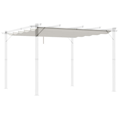 Outsunny Cubierta Para Pérgola Retráctil 2,5x2,55m Para Marco De 3x3 M Crema_0