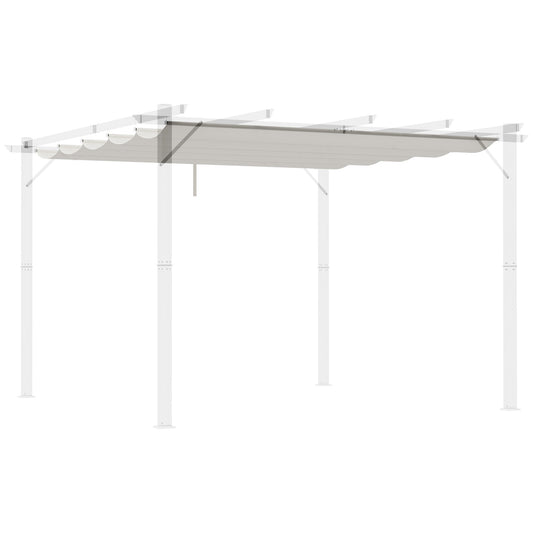 Outsunny Cubierta Para Pérgola Retráctil 2,5x2,55m Para Marco De 3x3 M Crema_0