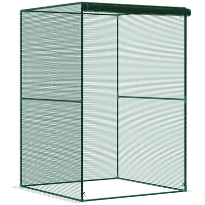 Jaula De Cultivo Con Puerta Enrollable Outsunny 120x120x180 Cm Verde_0
