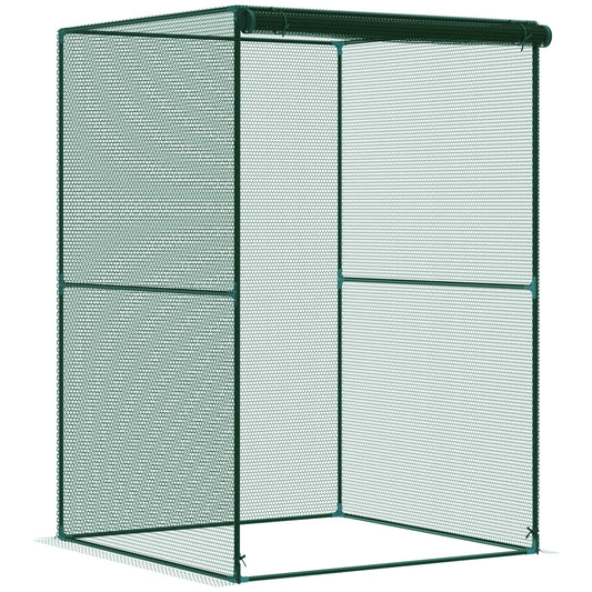 Jaula De Cultivo Con Puerta Enrollable Outsunny 120x120x180 Cm Verde_0