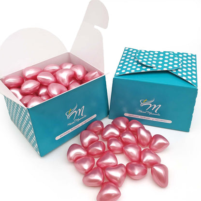 Pack Regalo 12 Perlas Baño En Forma De Corazón - Con Aceite De Soja - Hidrata, Suaviza Y Perfuma La Piel - Aroma Rosas_4