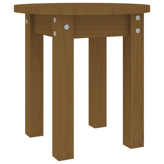 Mesa De Centro De Madera Maciza De Pino Marrón Miel Ø35x35 Cm_0