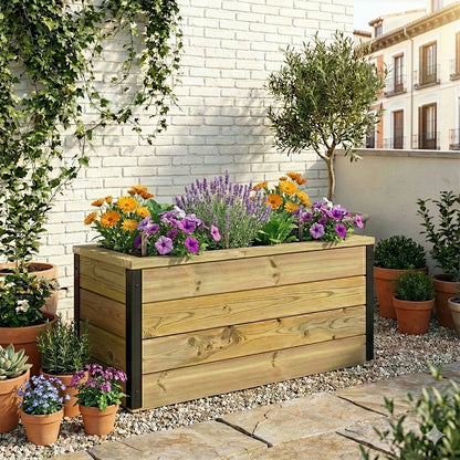 Jardinera De Madera Con Autorriego 86x34x40 Cm Nidum Hortalia_1