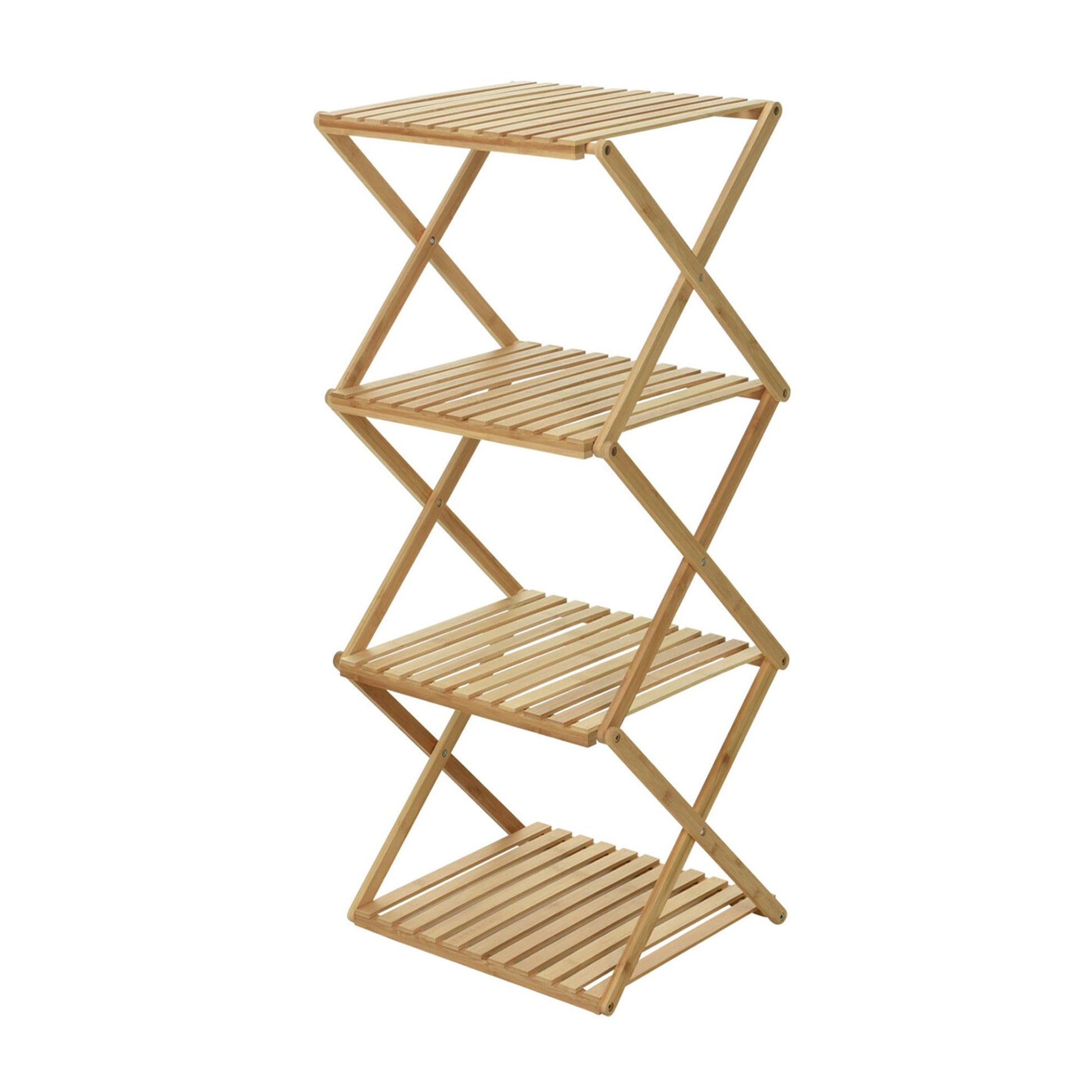 Well Home Estantería De Almacenamiento Con 4 Estantes En Bambú H.93,5cm