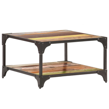 Mesa De Centro De Madera Maciza Reciclada 60x60x35 Cm_4