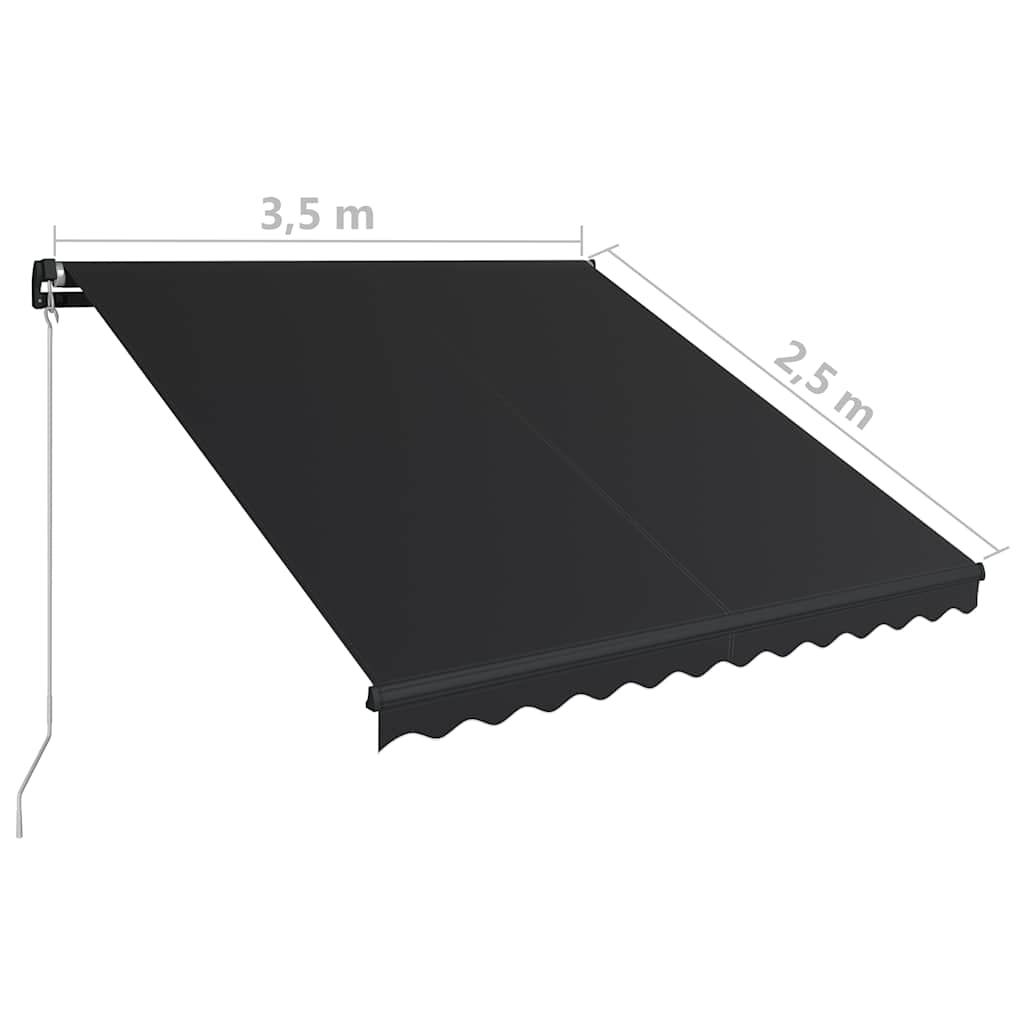 Vidaxl Toldo Retráctil Manual Gris Antracita 350x250 Cm_2